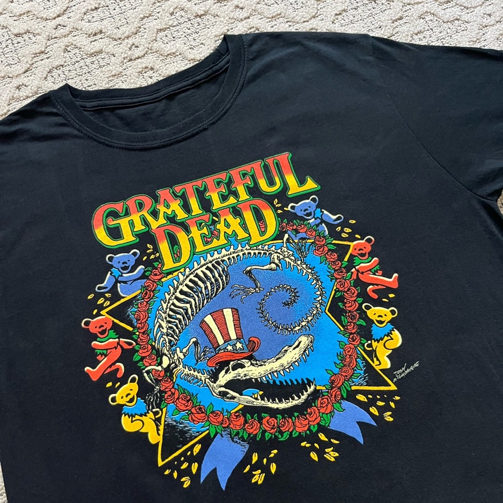 🐢 '18 Grateful Dead Band Uncle Sam Gator Tony Millionaire Art Ripple Junc. Tee - Picture 3 of 14